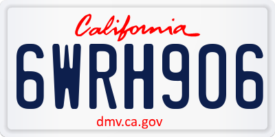 CA license plate 6WRH906