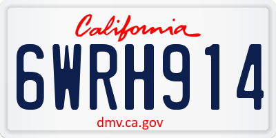 CA license plate 6WRH914