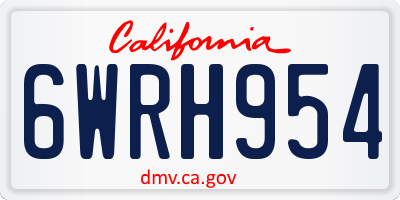 CA license plate 6WRH954
