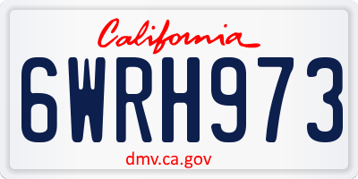 CA license plate 6WRH973