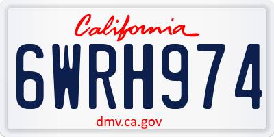CA license plate 6WRH974