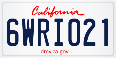 CA license plate 6WRI021