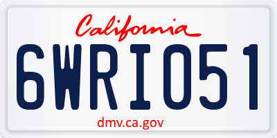 CA license plate 6WRI051