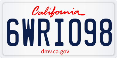 CA license plate 6WRI098