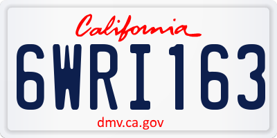 CA license plate 6WRI163
