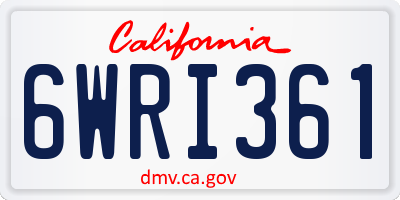 CA license plate 6WRI361