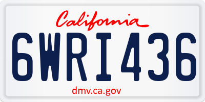CA license plate 6WRI436