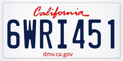 CA license plate 6WRI451