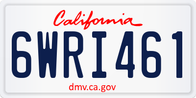 CA license plate 6WRI461