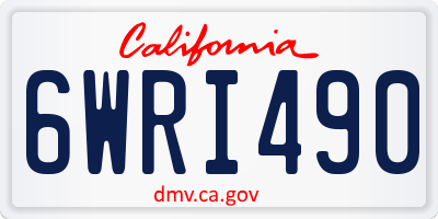 CA license plate 6WRI490