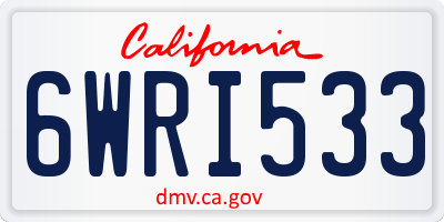 CA license plate 6WRI533