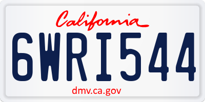 CA license plate 6WRI544