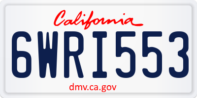 CA license plate 6WRI553