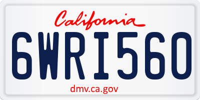 CA license plate 6WRI560