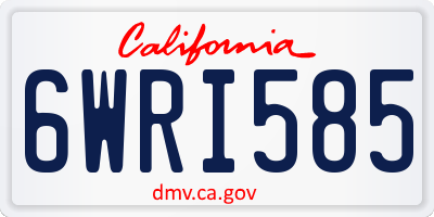 CA license plate 6WRI585