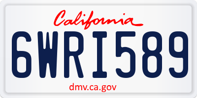 CA license plate 6WRI589