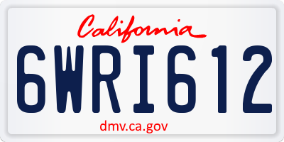 CA license plate 6WRI612