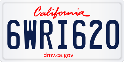 CA license plate 6WRI620