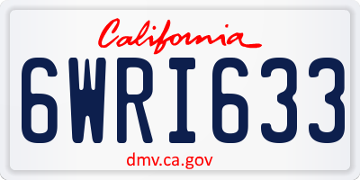 CA license plate 6WRI633