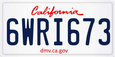 CA license plate 6WRI673
