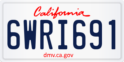 CA license plate 6WRI691