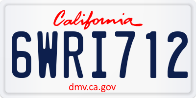 CA license plate 6WRI712