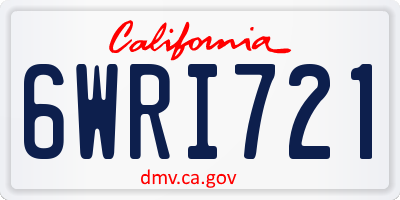 CA license plate 6WRI721