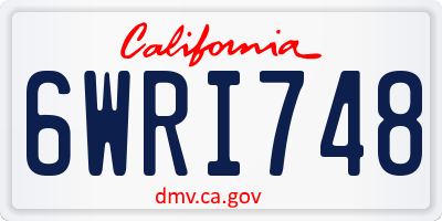CA license plate 6WRI748
