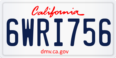 CA license plate 6WRI756