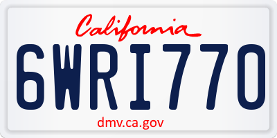 CA license plate 6WRI770