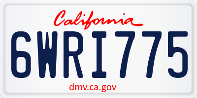CA license plate 6WRI775