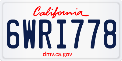 CA license plate 6WRI778