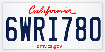 CA license plate 6WRI780