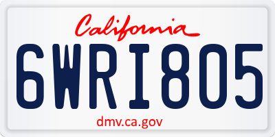 CA license plate 6WRI805