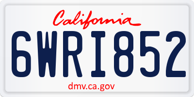 CA license plate 6WRI852