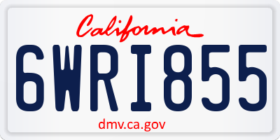 CA license plate 6WRI855