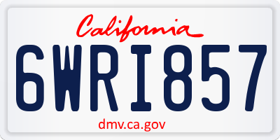 CA license plate 6WRI857