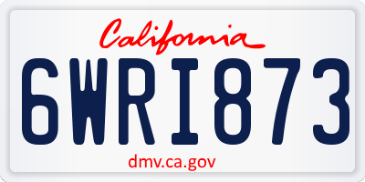 CA license plate 6WRI873