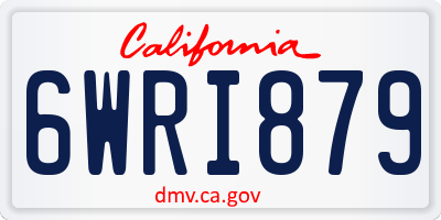 CA license plate 6WRI879