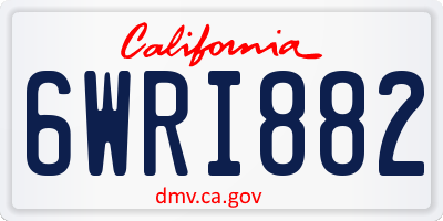 CA license plate 6WRI882