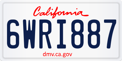 CA license plate 6WRI887