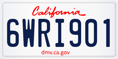 CA license plate 6WRI901