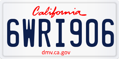 CA license plate 6WRI906
