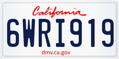 CA license plate 6WRI919