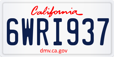CA license plate 6WRI937