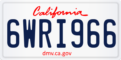 CA license plate 6WRI966