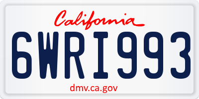 CA license plate 6WRI993