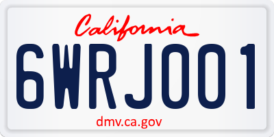 CA license plate 6WRJ001