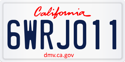 CA license plate 6WRJ011