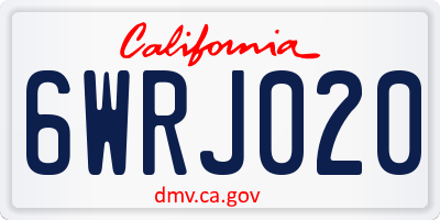 CA license plate 6WRJ020